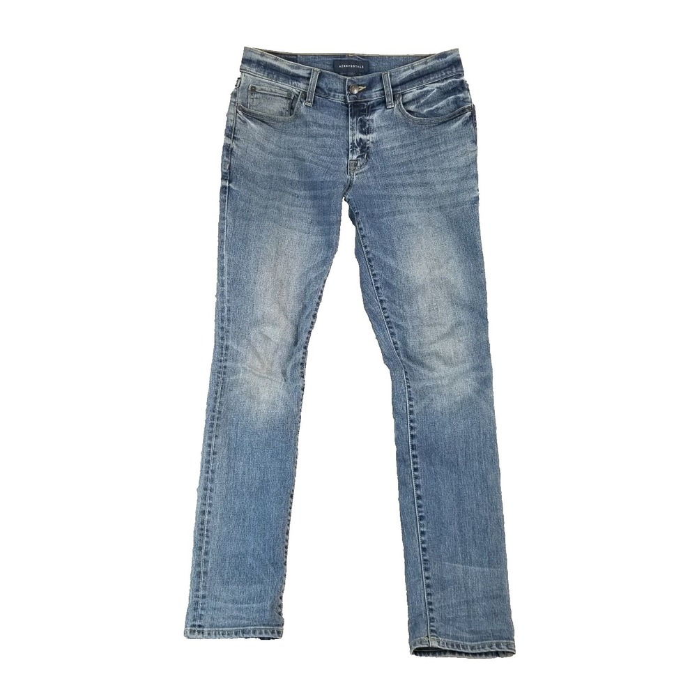 Aeropostale jeans mens 30x32 skinny straight blue stretch denim pants retro Y2K